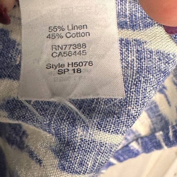 3/$20 💥 J.Crew Blue and White Linen Cotton Blend A-Line Sleeveless Dress Small - Picture 15 of 17